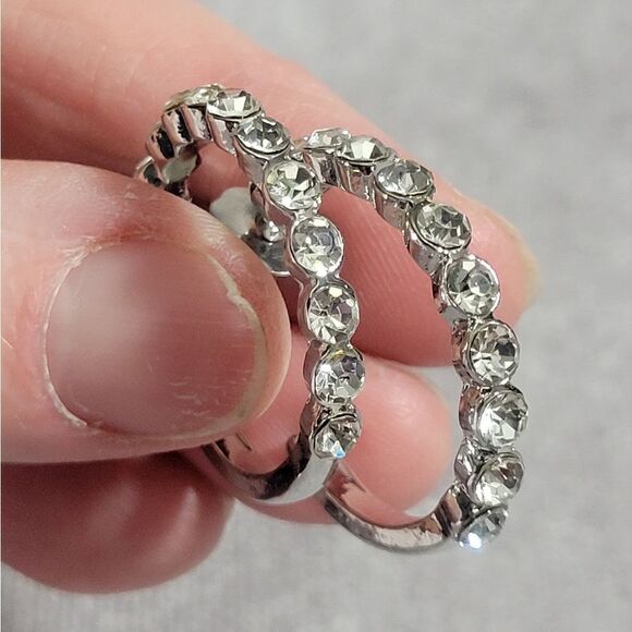 Set of 3 Austrian Crystal Criss Cross Earrings - Picture 8 of 16